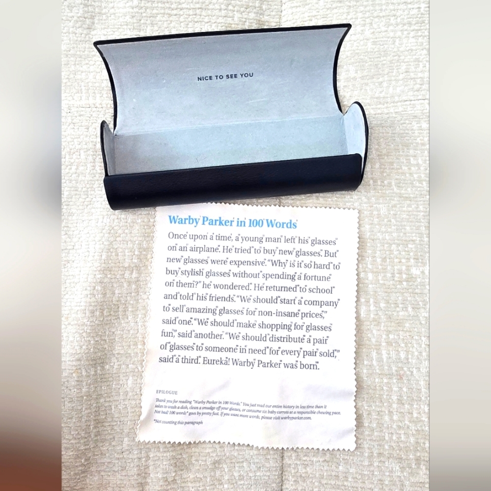 Warby Parker Glasses Case with Cleaning Cloth (Navy)